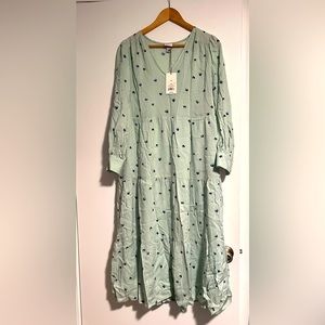 A New Day mint midi dress long sleeve tiered BNWT